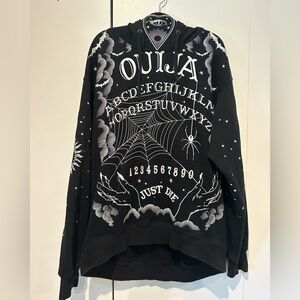 Dolls Kill Black Hoodie with White Graphic